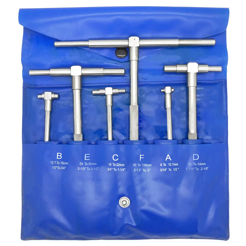 

6Pcs Set 8-150mm Telescopic Gauge Set Micrometer Measurement Bore Engineers Kit Hardened Tool Steel Precision Telescoping Gage