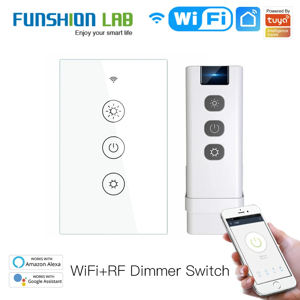 

New WiFi RF Smart Light Dimmer Switch 2/3Way Muilti-Control Smart Life/Tuya APP Control Works with Alexa Google Voice Assistants