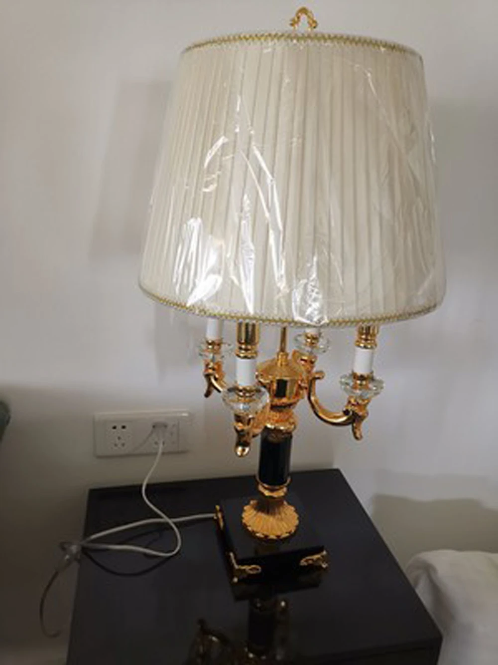 European style living room table lamp black white bedside lights height 78cm