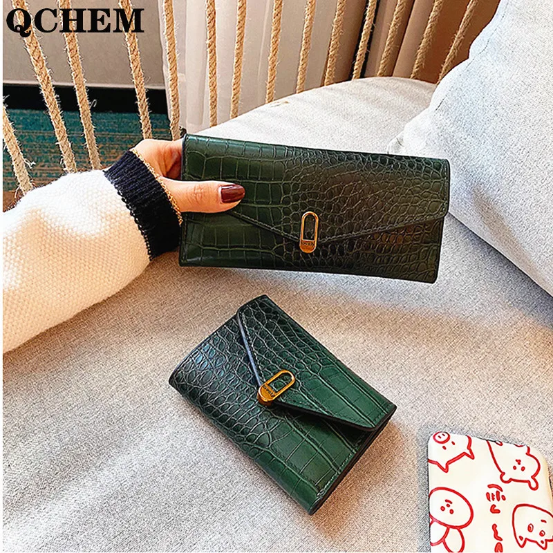 

Woman's Wallet Long LOVE Crocodile Line Leather Coin Purses HASP Skin Buckle Clutch Female Money Bag Hand Credit Card Holder 844