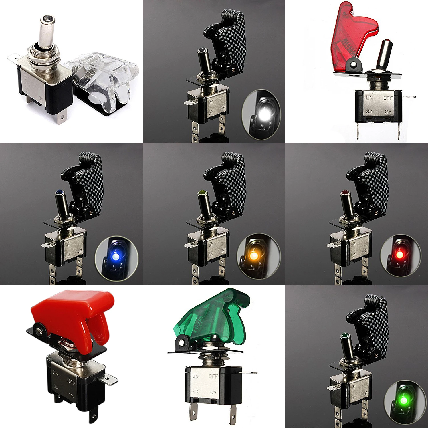 New12V 20A инвертор рычажный Переключатель Вкл/Выкл светодиодный ВКЛ ВЫКЛ SPST + крышка