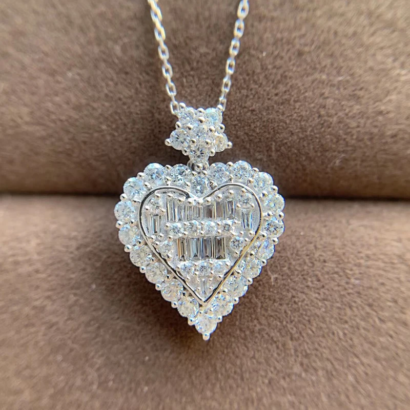 

Женское колье-чокер AEAW, ожерелье из белого золота 1,0 карат с натуральными бриллиантами в форме сердца, 18 К