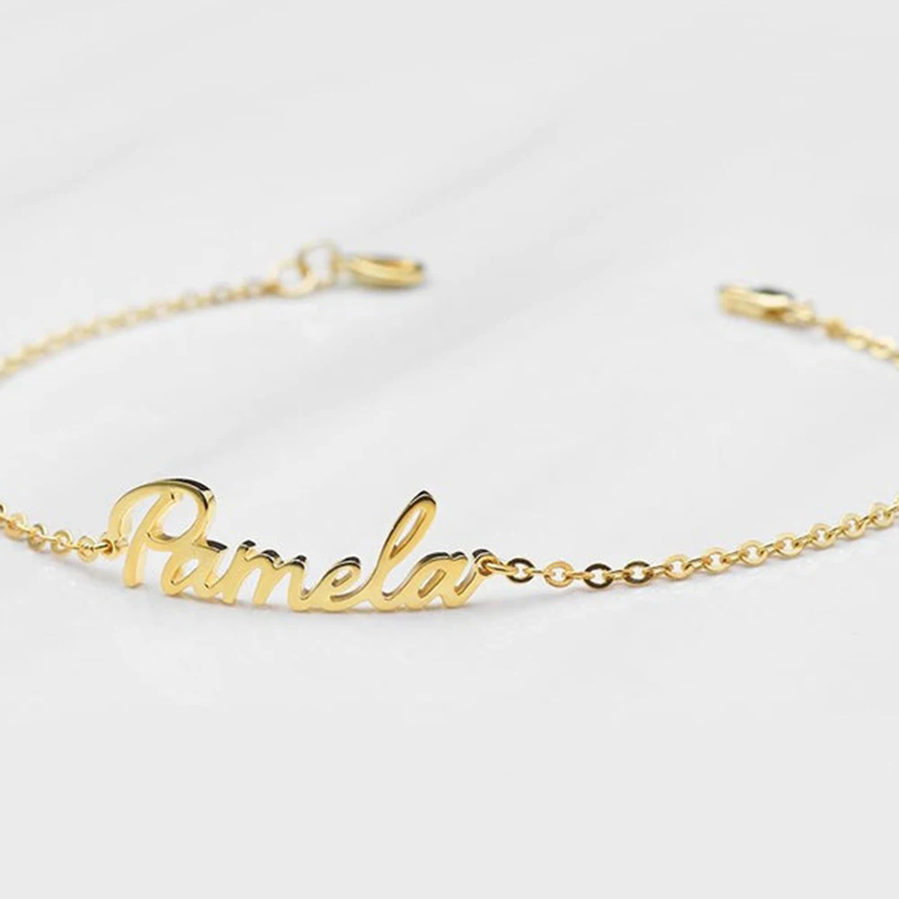 RIR курсивный именной браслет Персонализированные Имя Ювелирные изделия на заказ