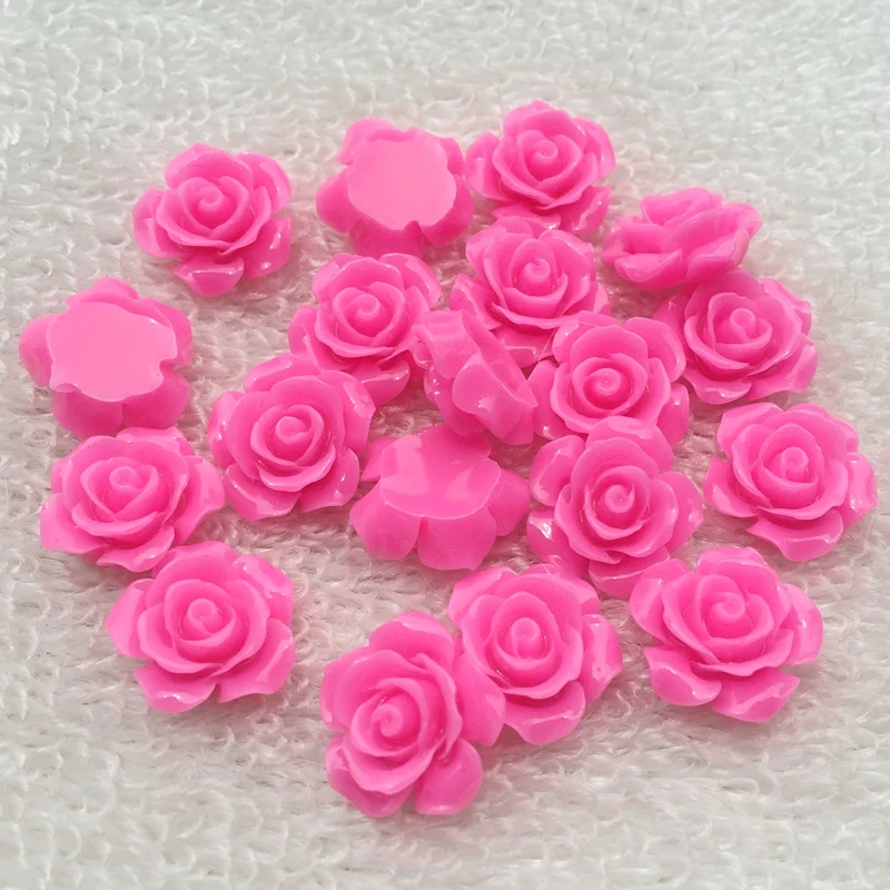 30pcs Mixed Color 15mm Flat Back Resins Cabochon Scrapbook 3D Resin Rose Flower Fit Phone Embellishment DIY -B02 | Дом и сад