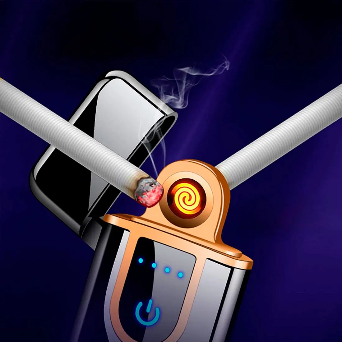 Ветрозащитная электрическая металлическая зажигалка для курения плазменная с