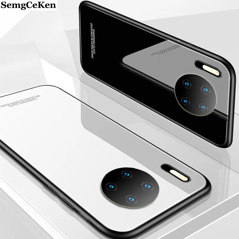 SemgCeKen роскошный оригинальный жесткий зеркальный стеклянный чехол для huawei mate 30 lite