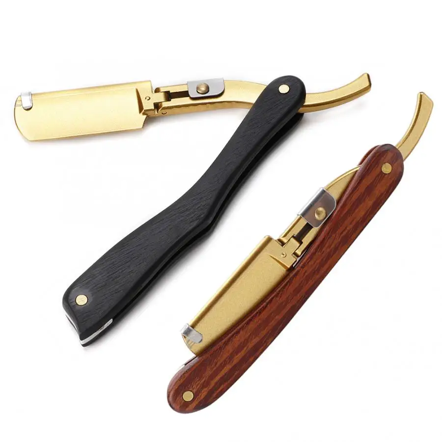 Shaving Blades Wooden Handle Men Manual Razor Classic Barber Shaver Foldable Hair Beard Knife | Красота и здоровье
