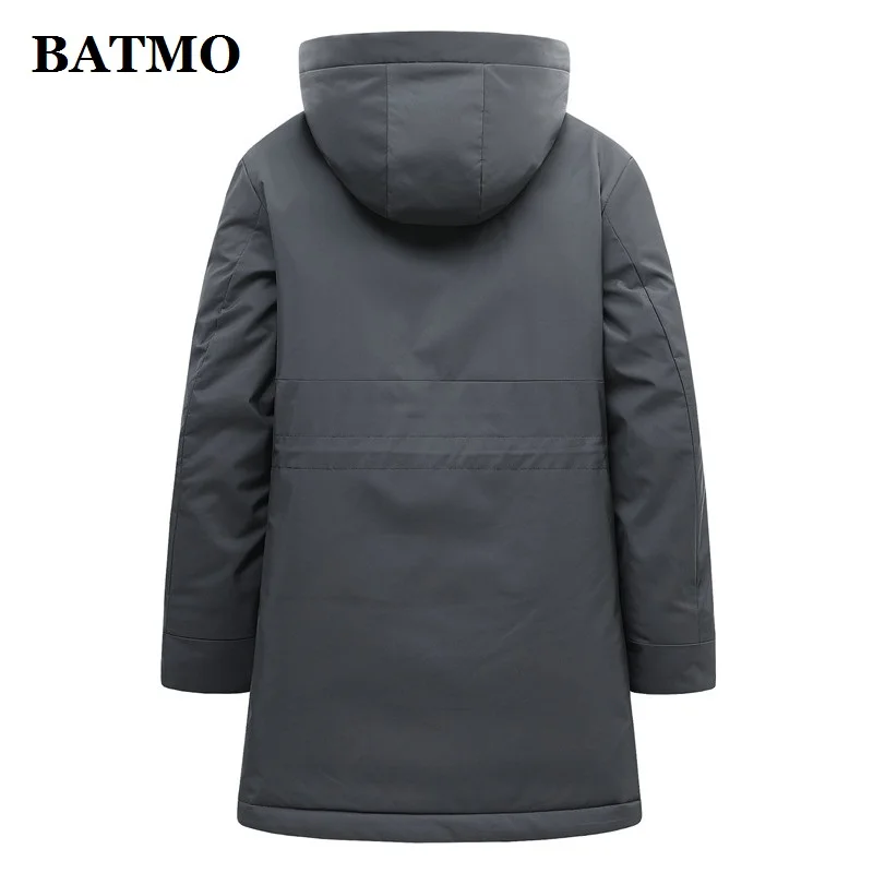 Новое поступление 2019 зимние мужские куртки BATMO с капюшоном из 90% белого утиного