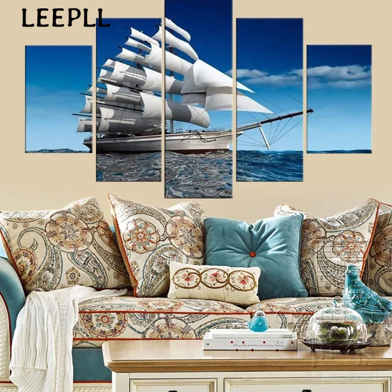 5 шт. настенное искусство на холсте картина морской пейзаж Дрифтинг по океану