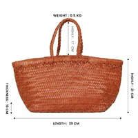 JOGUJOS Women Fashion Rattan Woven Handbag Luxury Brand Straw Bags Travel Large Capacity Totes Bag Female Beach Wicker Baskets