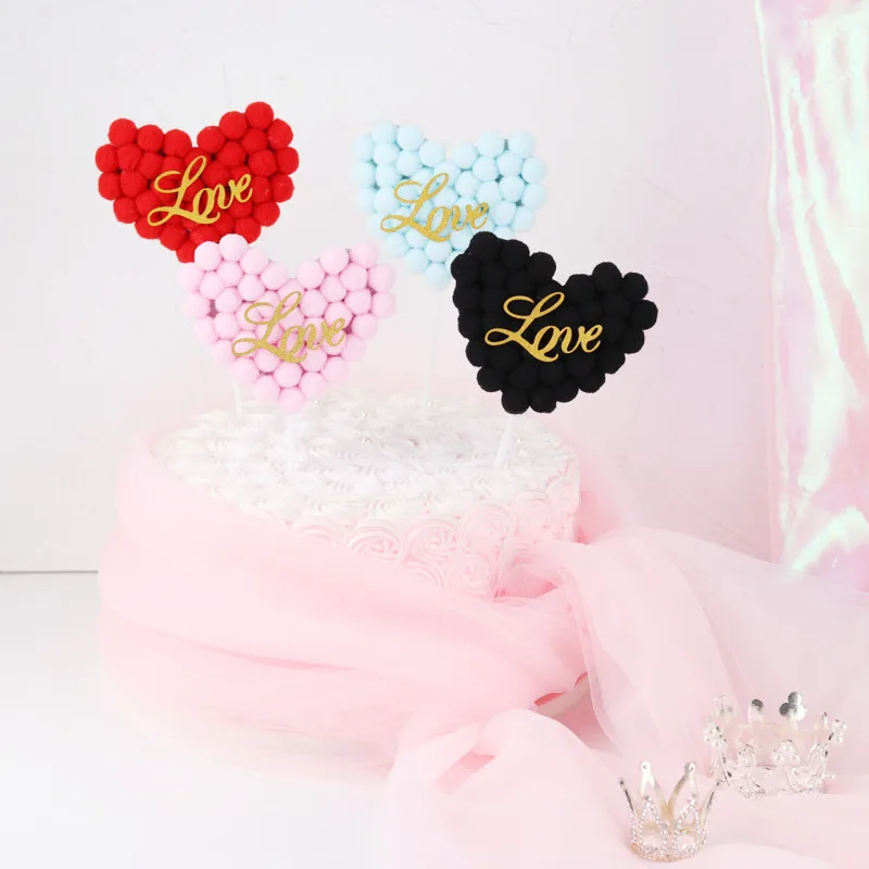 Украшение для волос в форме сердца топпер торта на День святого Валентина