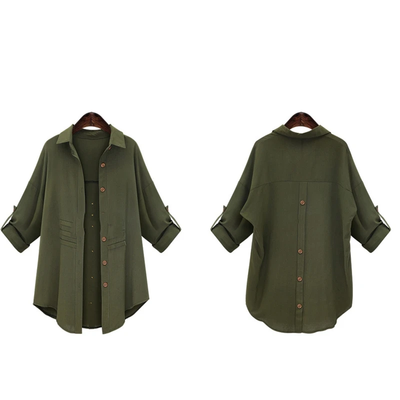 

Women Long Sleeves Turndown Collar Coat Single-breasted Thin Casual Windbreaker BX0B
