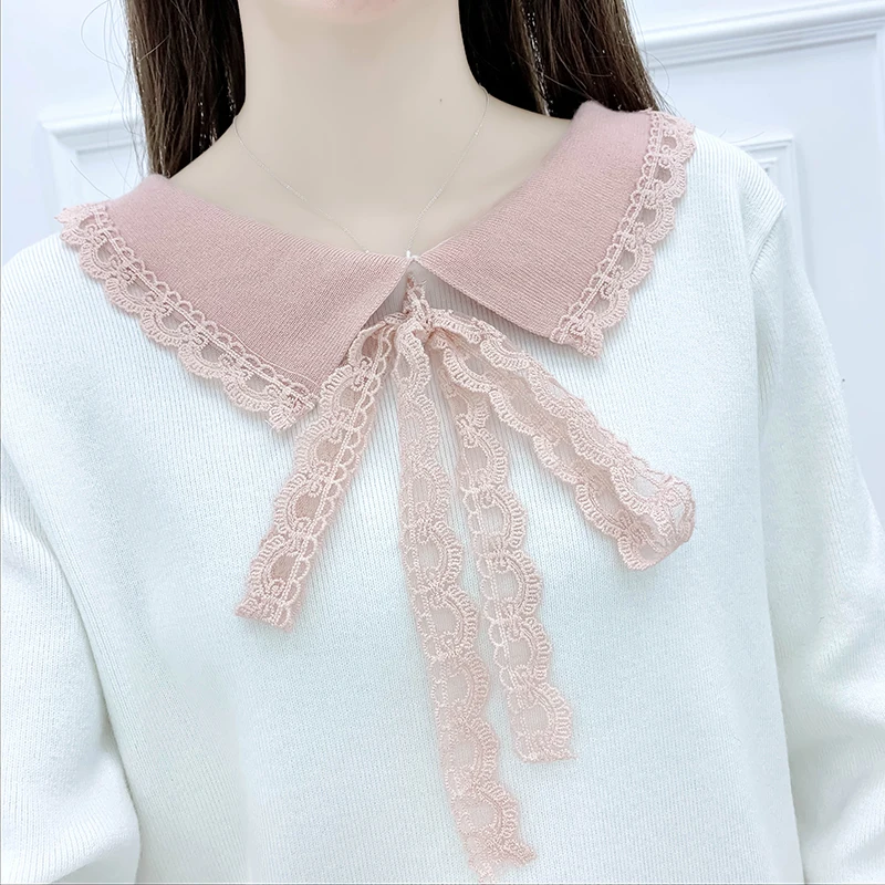 

suit skirt sweet doll package buttocks skirts of collar sweater A word two-piece ou