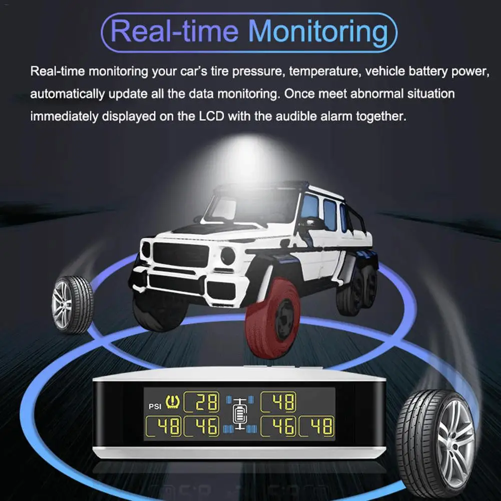 CAREUD TPMS U8T беспроводная система контроля давления в шинах для автомобиля пикап грузовик в режиме реального времени сигнализация давление и температура ЖК-дисплей