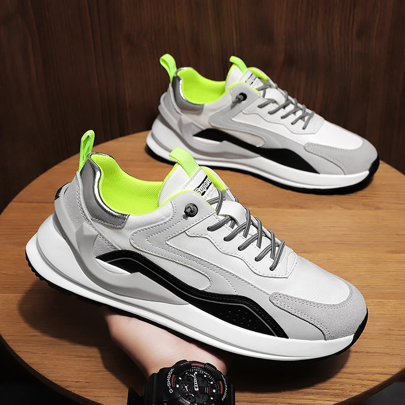 

Мужские сетчатые кроссовки, Белые Повседневные кроссовки для прогулок, новинка весны 2021