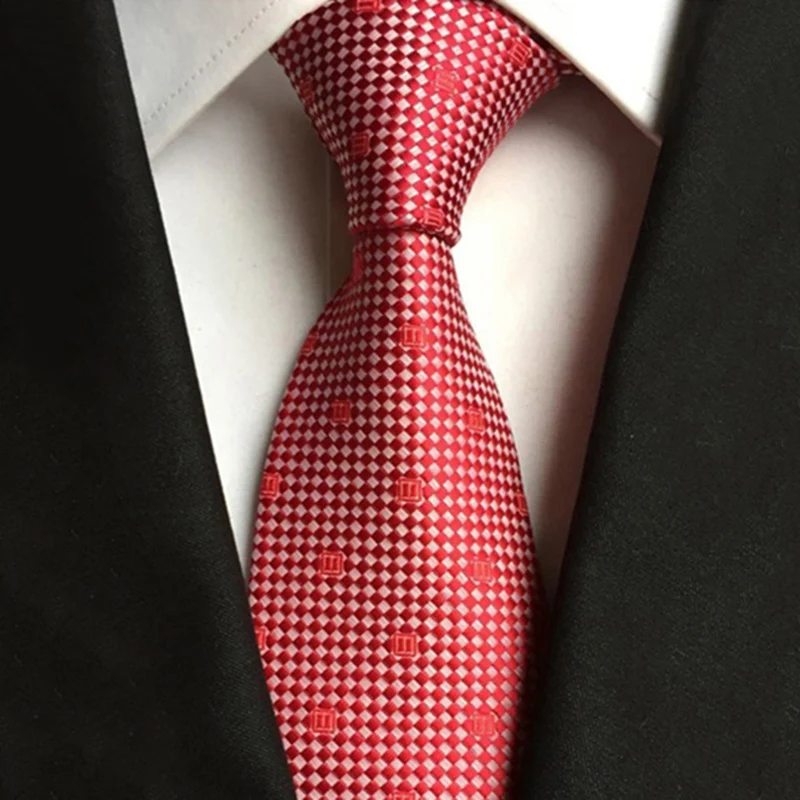 Классические красные белые полосатые галстуки аксессуары для жениха подарки