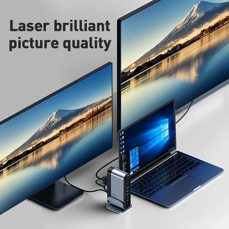 Baseus 16 в 1 USB C концентратор type C для мульти HDMI RJ45 VGA USB 3,0 2,0 с адаптером питания док-станция для MacBook Pro type-c концентратор