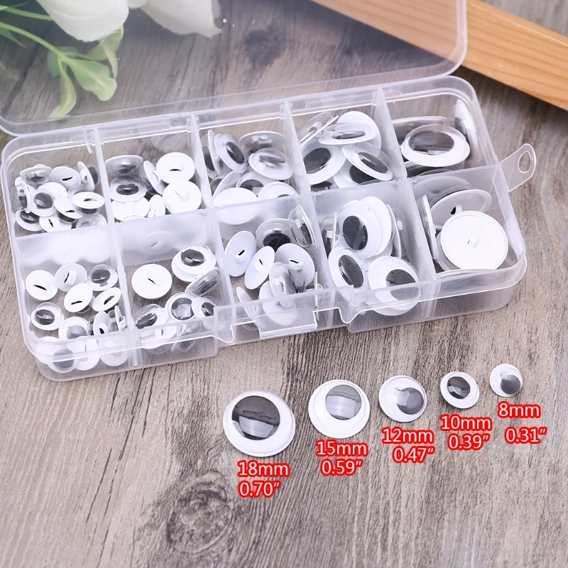 

2021 New Mixed 8/10/12/15/18mm Self-made Handmade Moving Eyes DIY Scrapbook Accessories