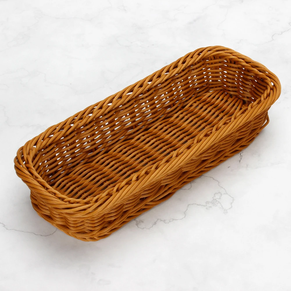 Ложка легко чистить ящик для хранения Вязание практичный Искусственный ротанг