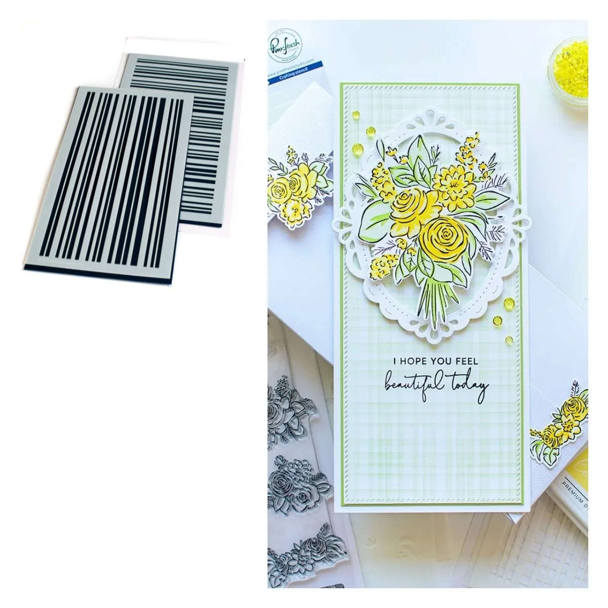 

SLIMLINE SKINNY PLAID LAYERING STENCIL Stencils for DIY Scrapbooking Album Stamp Make Paper Card Embossing New Die Cut 2021 NEW