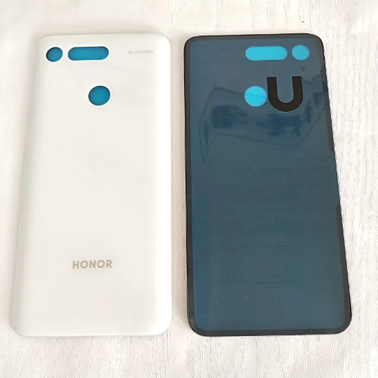 Заднее стекло для huawei Honor 20 Pro Крышка батарейного отсека задняя панель Корпус+ объектив камеры Honor V20 VIEW 20 Крышка батарейного отсека - Цвет: V20 White