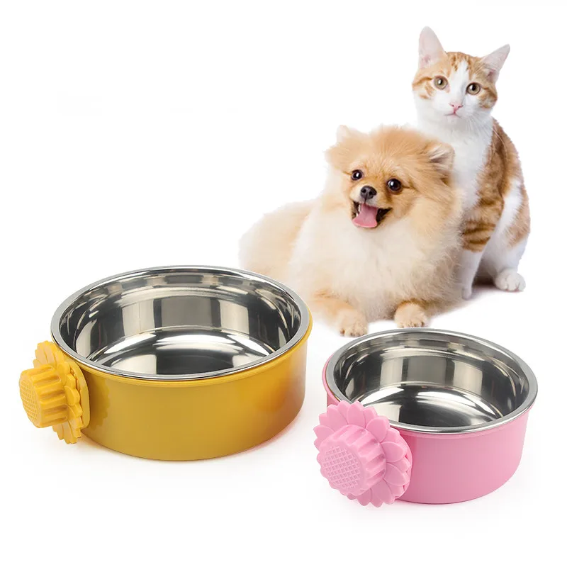 Подвесная миска из нержавеющей стали для кошек и собак водные принадлежности