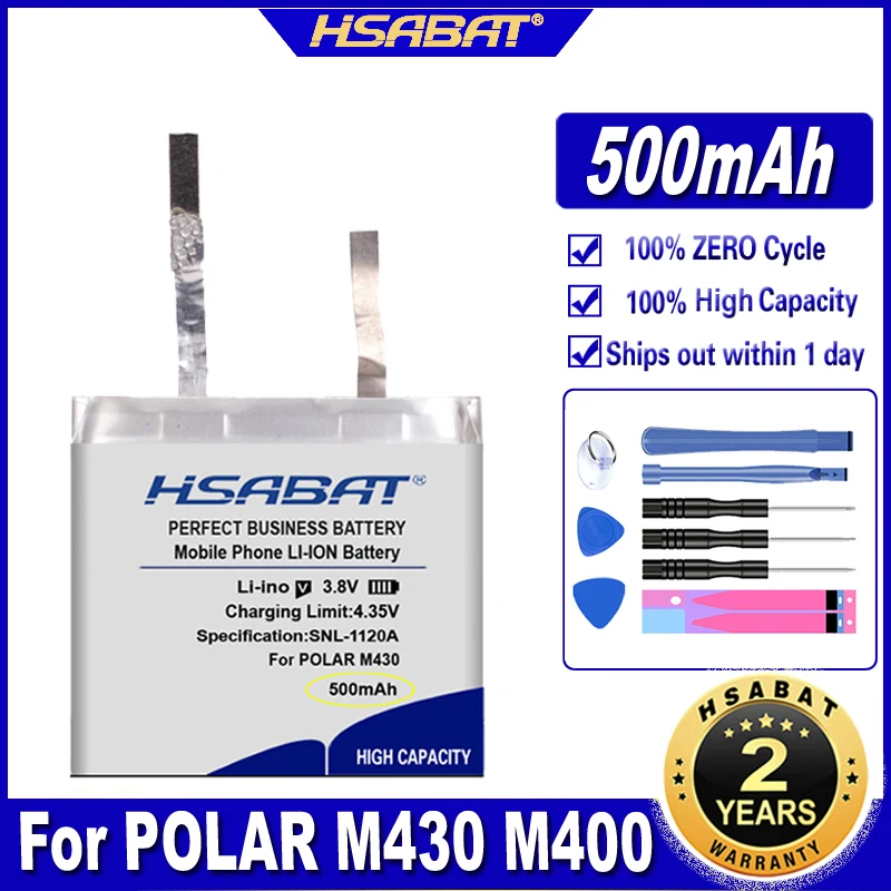 HSABAT 500 мА/ч Батарея для Полар флиса M430 M400 GPS спортивные часы новый литий полимерный