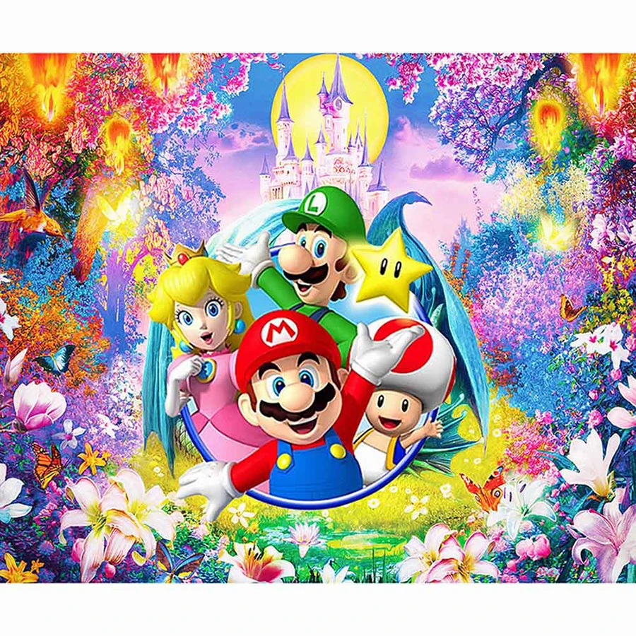 

Diamond Painting Needlework Full Diamond "Super Mario Childhood Memory" Game Embroidery Home Decorate Rhinestones children Gifts