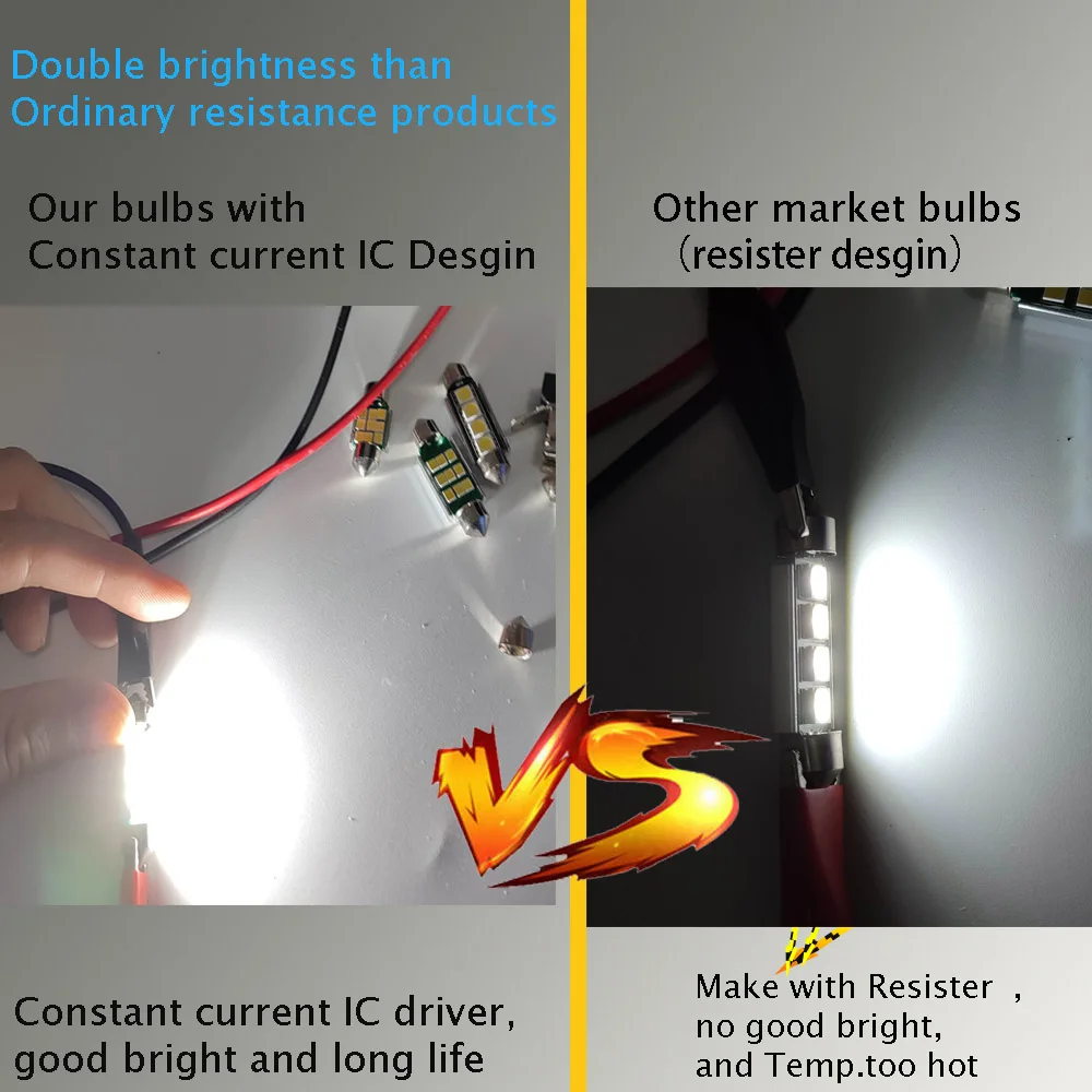 31mm 36mm 39mm 41mm Canbus Festoon c5w C10W Led Bulb Car Licence Plate Interior Reading Lights 12V Error Free For Cars - купить по