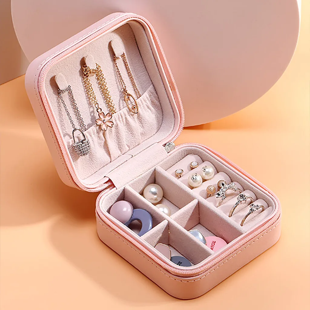 

Jewelry Display Storage Box Jar Earrings Ring Box Storage Bag Flannel Tray Holder Gift Joyero Maquillage Series