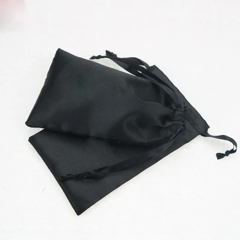 Шелковые подарочные пакетики на шнурке с принтом логотипа для упаковки волос