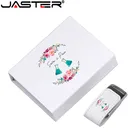 JASTER (более 10 шт. бесплатный логотип) USB 2,0 белая кожа + коробка флэш-накопитель usb флэш-накопитель 4 ГБ 8 ГБ 16 ГБ 32 ГБ 64 ГБ внешнее хранилище