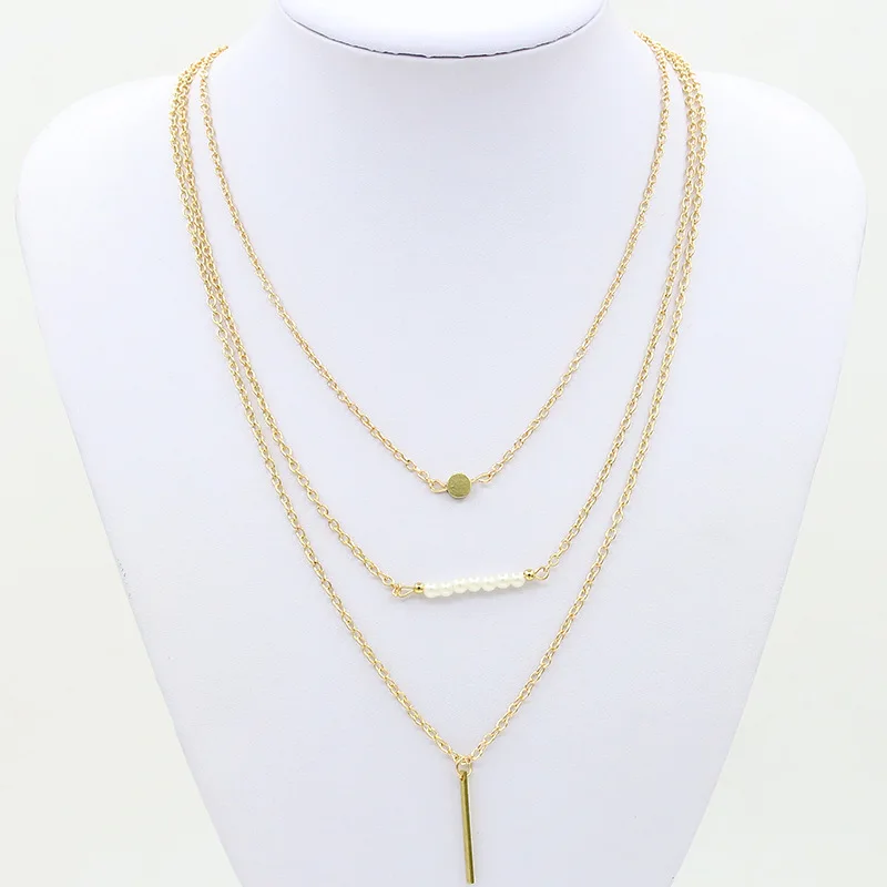 Модное золотое ожерелье Karopel для женщин красивая девушка простое колье