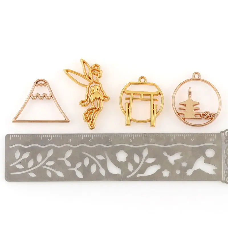 4 шт. японская Гора Фудзи УФ Рамка кулон открытая гнездовая оправа Смола ремесло