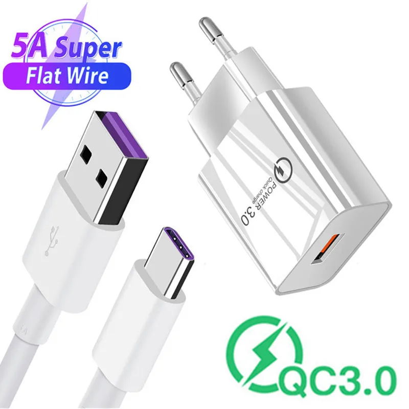 Зарядное устройство usb 18 Вт для Samsung A53 A33 A12 Huawei P Smart Z P40 P30 Lite Honor 9X 10 view 30 Pro 5A |