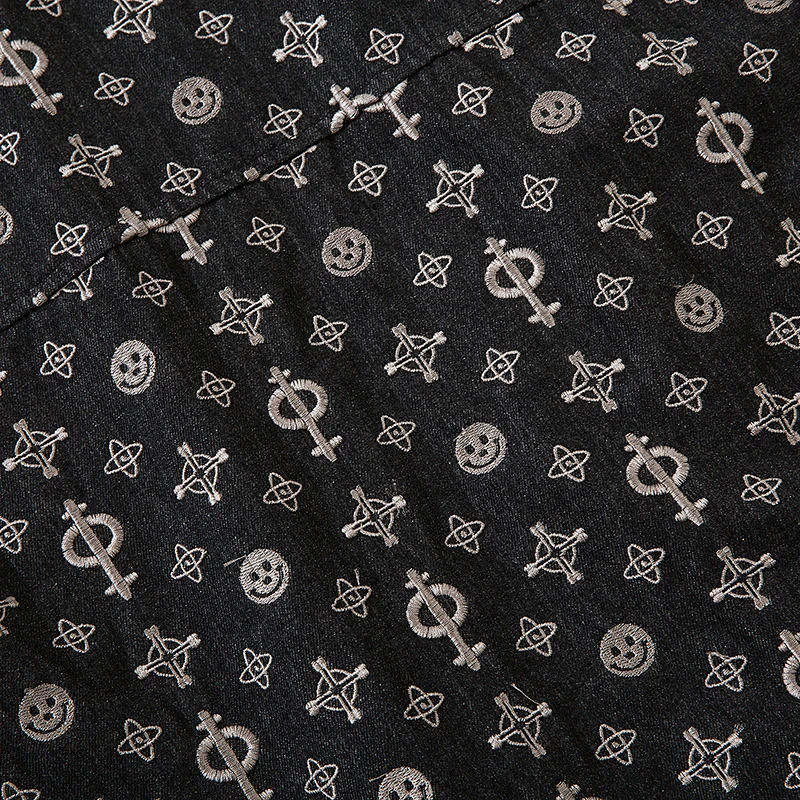 Джинсовая куртка на молнии с вышивкой мужская ветровка в стиле хип-хоп Мужская