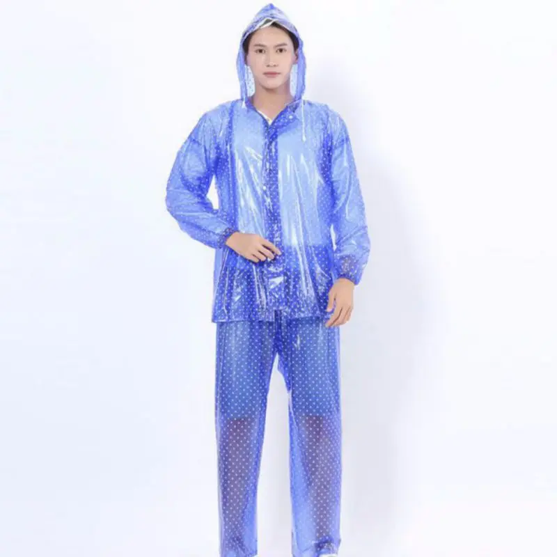 Плащ из материала EVA для взрослых Разделение прозрачный в горошек дождевик с