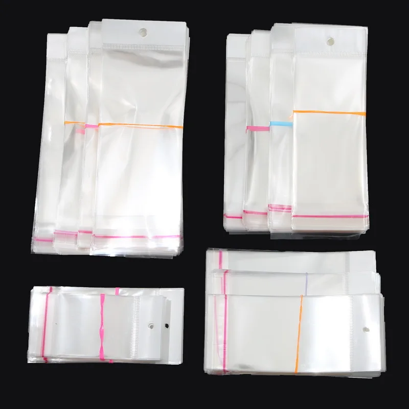 Прозрачный самоклеящийся пластиковый пакет для хранения 100 шт. из ОПП с