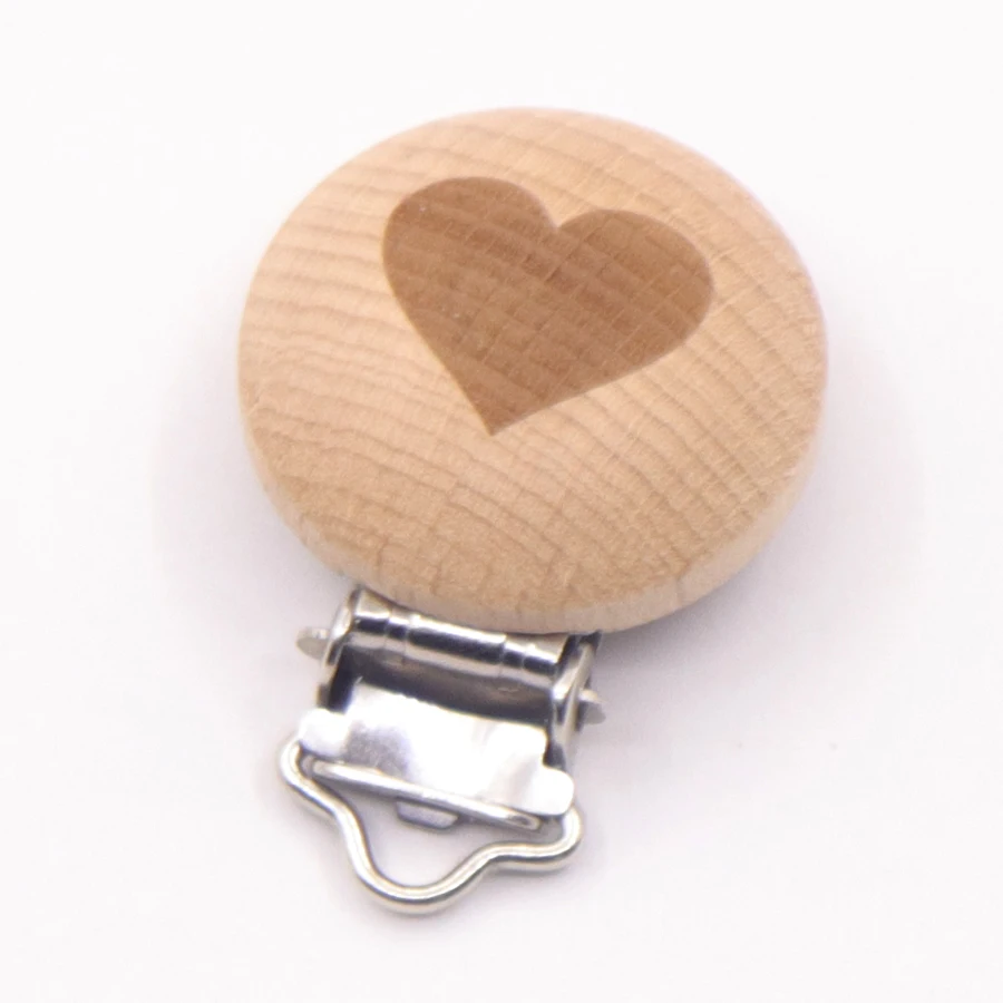 Clip para chupete de madera con dibujos animados, accesorios para lactancia, cadenas para chupete de beb&eacute;, 5 uds.-2