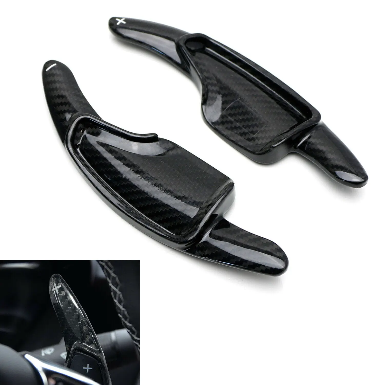 

For Chevy 14-19 C7 Corvette Carbon Fiber Steering Wheel Paddle Shifter Extension Auto Accessories Car Decoration