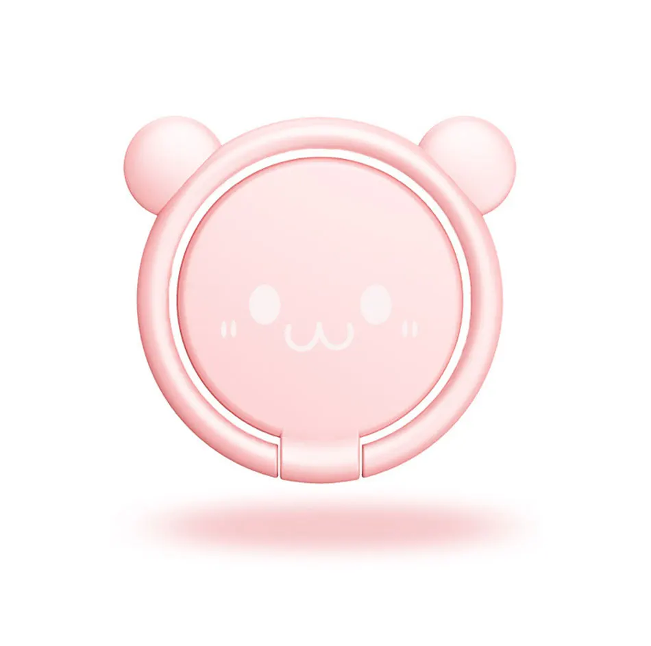 Cute Cartoon Mobile phone grip bracket phone expanding stand phone finger ring holder for phones for iphone x xs 8 xiaomi redmi - Цвет: pink-X