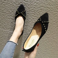 flat shoes womens spring and autumn 2021 new joker pointed shallow soft soled bean shoes