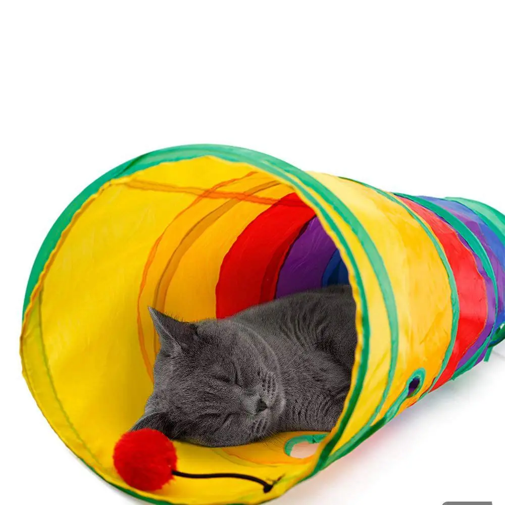 

Practical Cat Tunnel Pet Tube Collapsible Play Toy Indoor Outdoor Kitty Puppy Toys for Puzzle Exercising Hiding Training and R