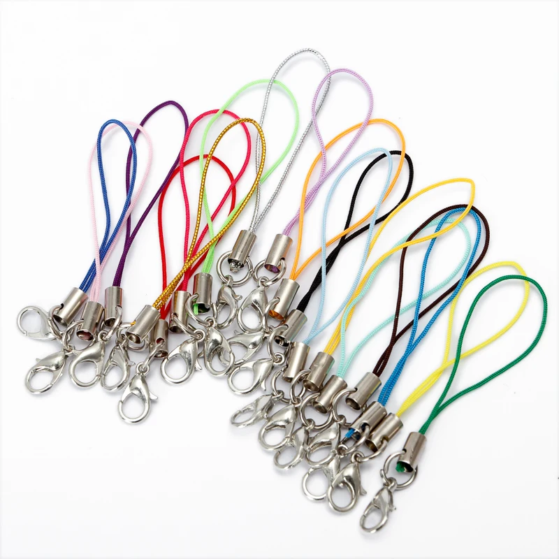 50pcs/lot Colorful Cell Phone Lanyard Strap Cords Mobile Cord With Lobster Clasp Keychain For Jewelry Findings | Украшения и