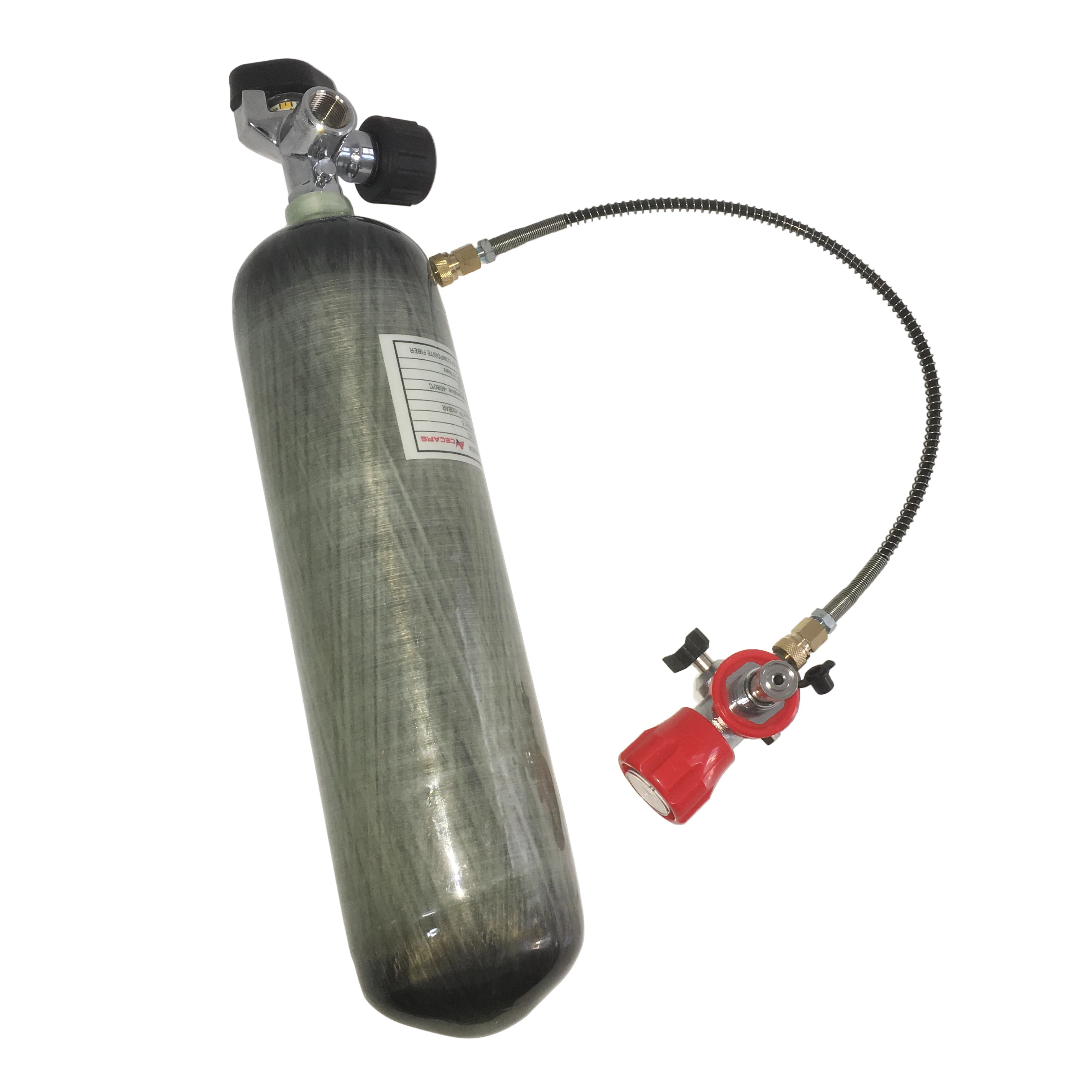 AC103201 3L Carbon Fiber Tank Mini Scuba High Pressure Cylinder Pcp Paintball Airsoft Tank With Guage Valve & Fill Station