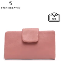 sc fashion real leather large purse for women daily functional flap long wallet card coin purses female cowhide clutch handbags