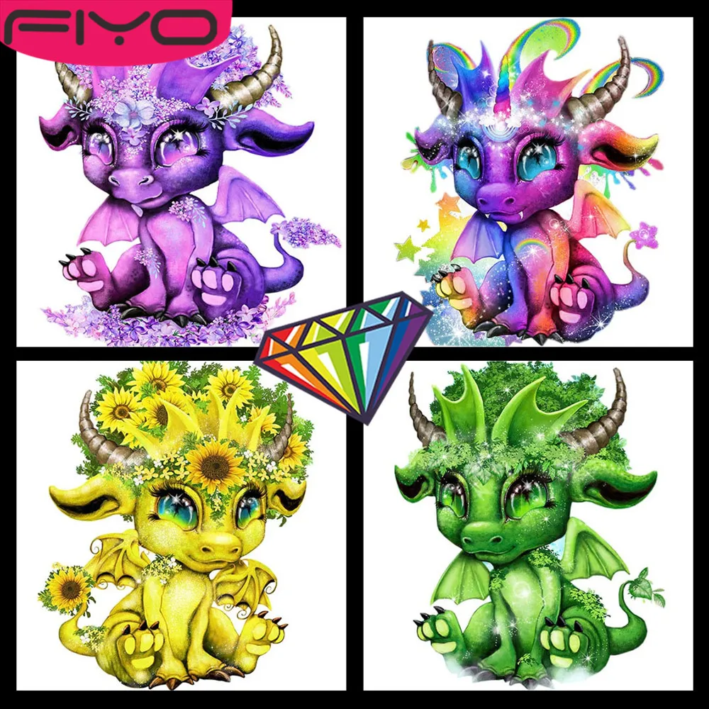 FIYO Diamond Painting Mystery Sticker Cartoon Unicorn Cute Calf Cross Stitch Rhinestone Embroidery Home Kids Decor Murals DIY