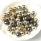 500-30 шт. 3 4 6 8 10 12 мм бисер CCB золотого и серебряного цвета круглые акриловые бусины для изготовления ювелирных изделий принадлежности для рукоделия