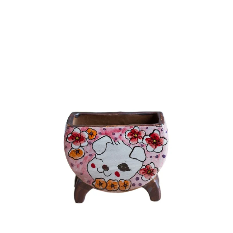 Глазурь мультфильм милый смелый керамика горящая роса дышащая барабанная