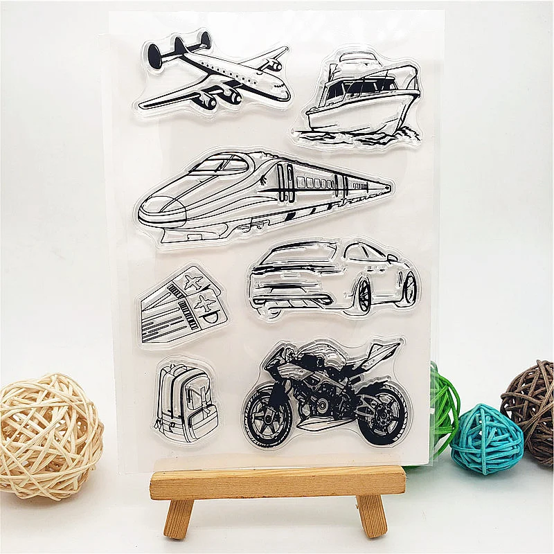 

Тренировка самолета прозрачные штампы прозрачная печать 11x16 см Силиконовая печать ТПР Хэллоуин роликовые штампы